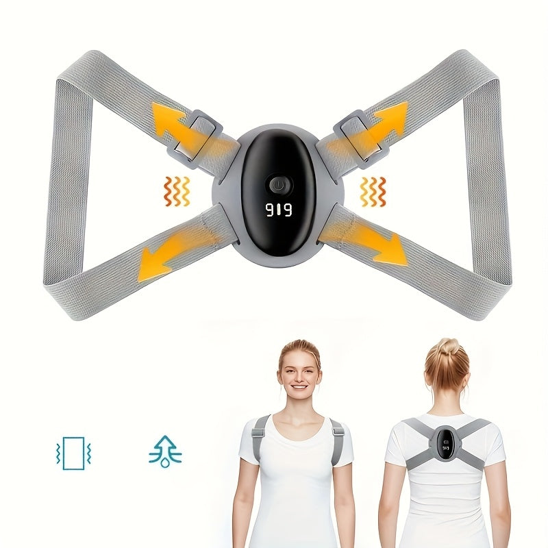Rechargeable Smart Back Trainer with Vibration Reminder and Adjustable Strap