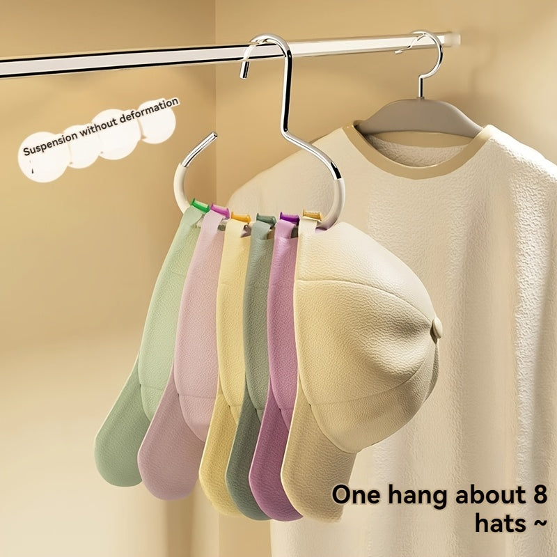 Unisex Metal Hat Hanger Storage Rack Holds 8 Caps Dormitory Wardrobe