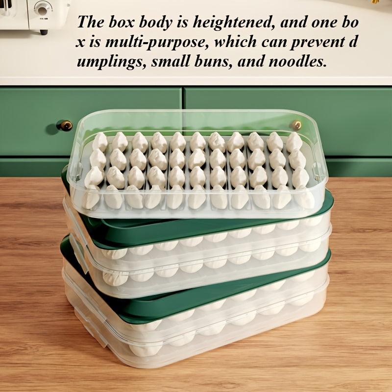 Caja de almacenamiento para dumplings, 3/4 capas, recipiente sellado para congelador, gran capacidad