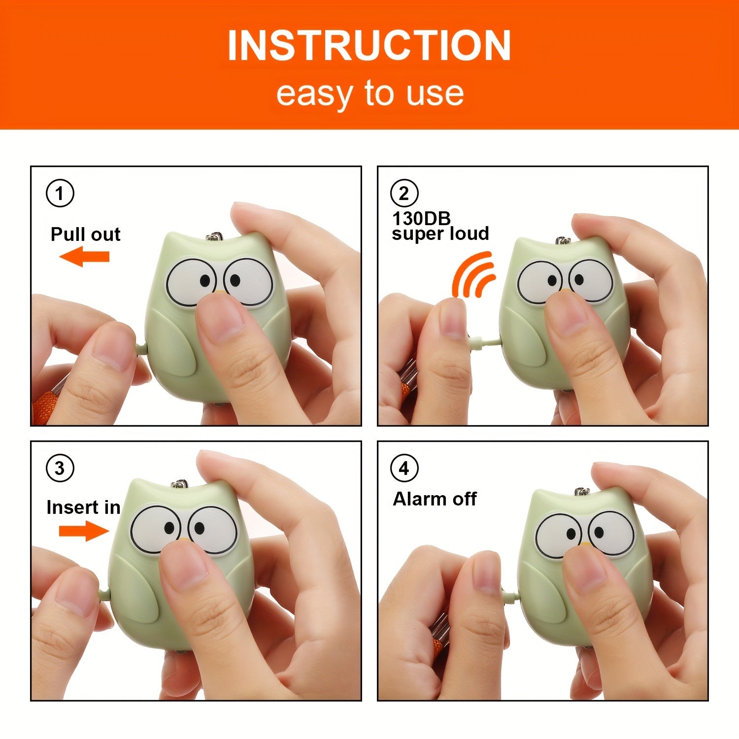 130dB Personal Safety Alarm for Women with LED Light Outdoor Self-Defense Security Siren