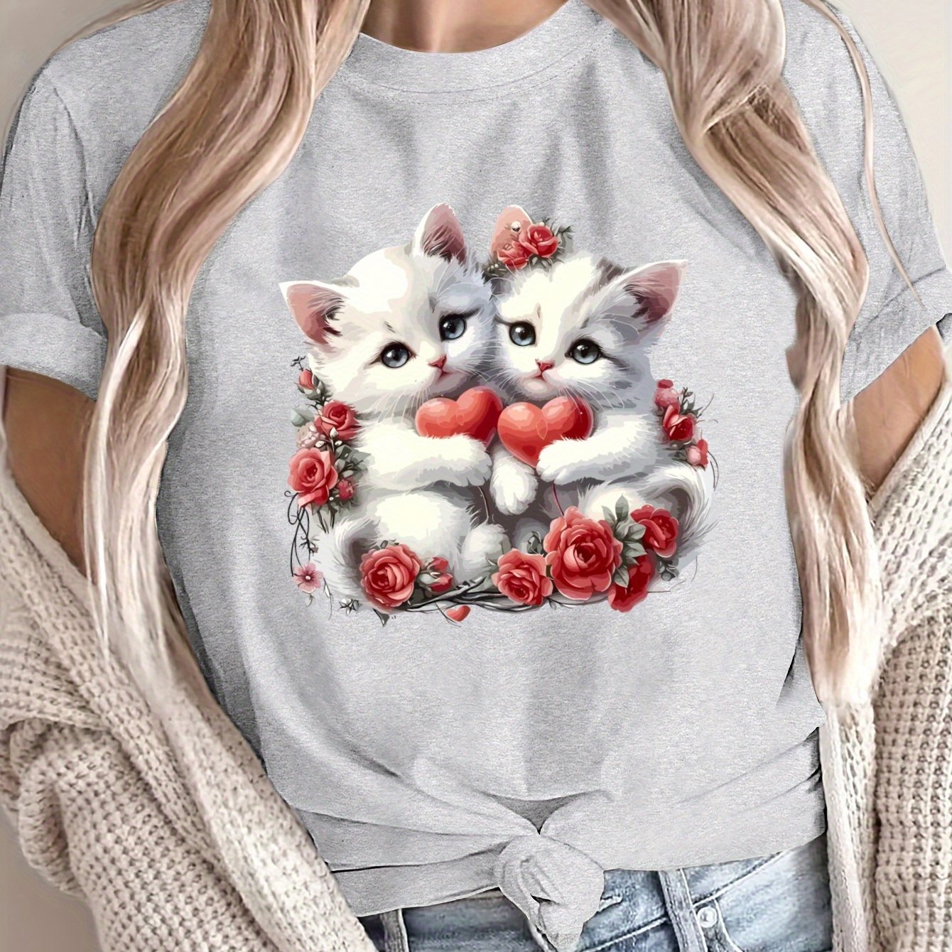 Women's Loose Large Size T-Shirt Casual Short Sleeve Breathable Fabric