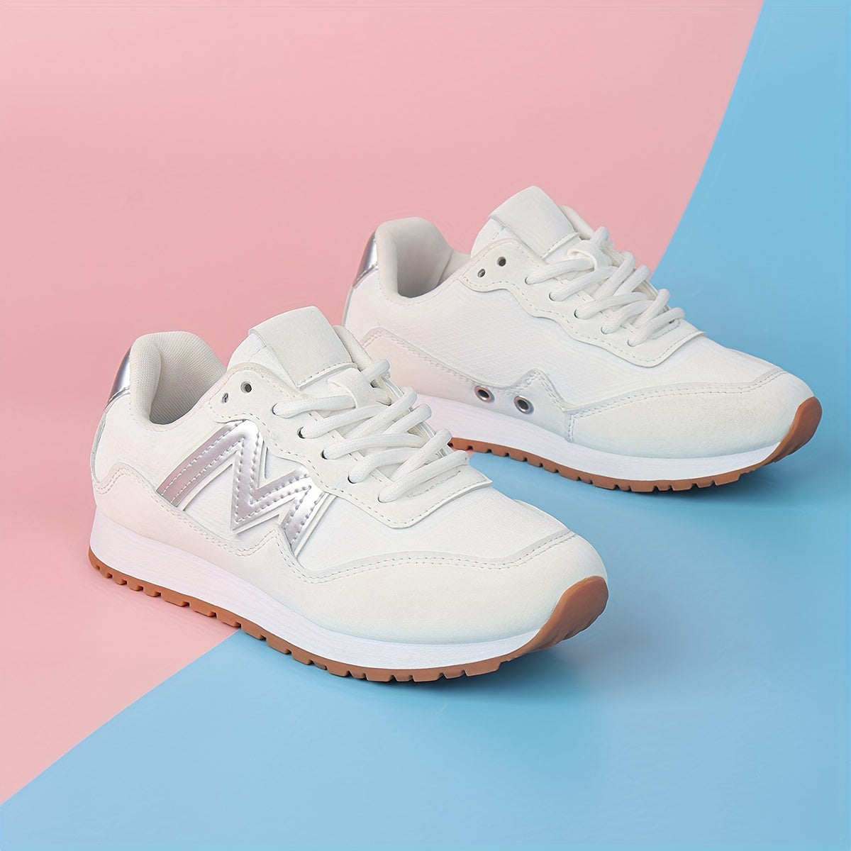 Kids Boys Girls Sneakers Low Top Lace-up Sports Shoes Blue Green Silver PU Lightweight Comfortable