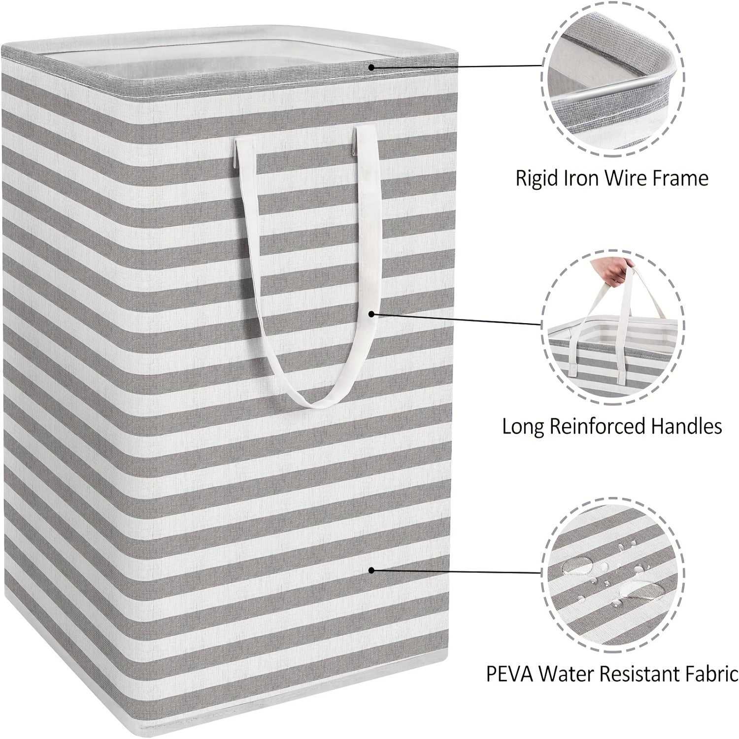 Gran cesta de ropa plegable con asa, cesta rectangular de almacenamiento para ropa, juguetes y quilts, tela resistente al agua