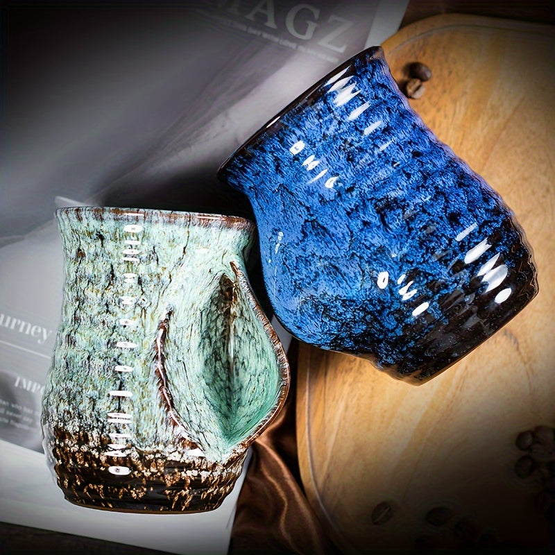 Taza de cerámica de gran capacidad de 560 ml con diseño de horno chino retro para uso en oficina