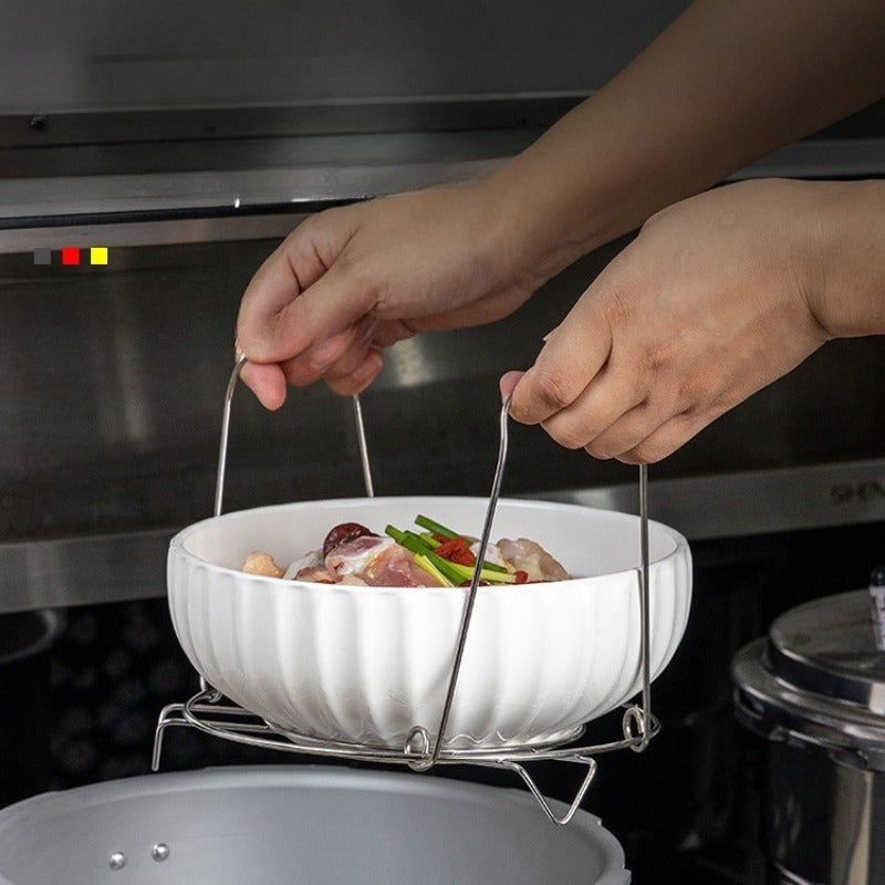 Foldable Stainless Steel Steamer Rack for Cooking and Serving, Anti-Scald Feature