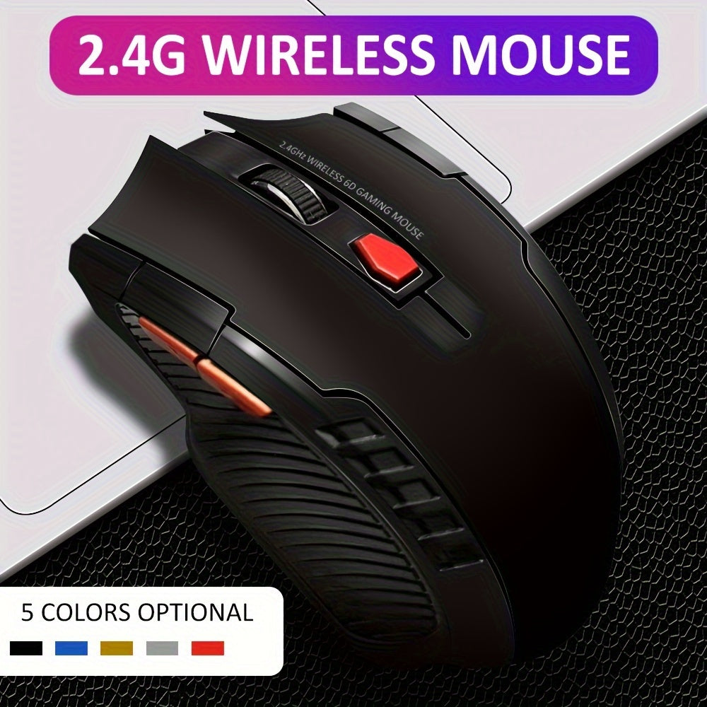 Wireless Gaming Mouse with 6 Programmable Buttons and Optical Sensor for PC and Laptop