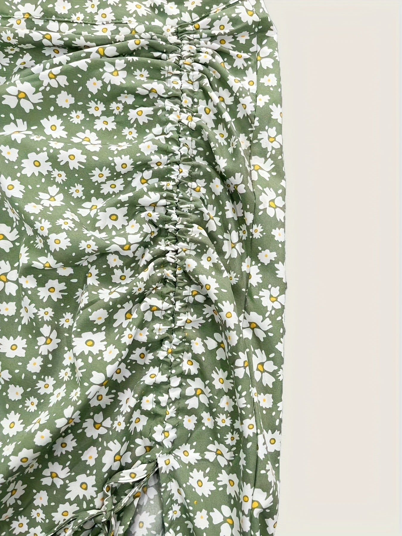 Юбка с цветочным принтом, с завязками и сборкой, юбка миди с высокой талией для весны и лета, женская одежда