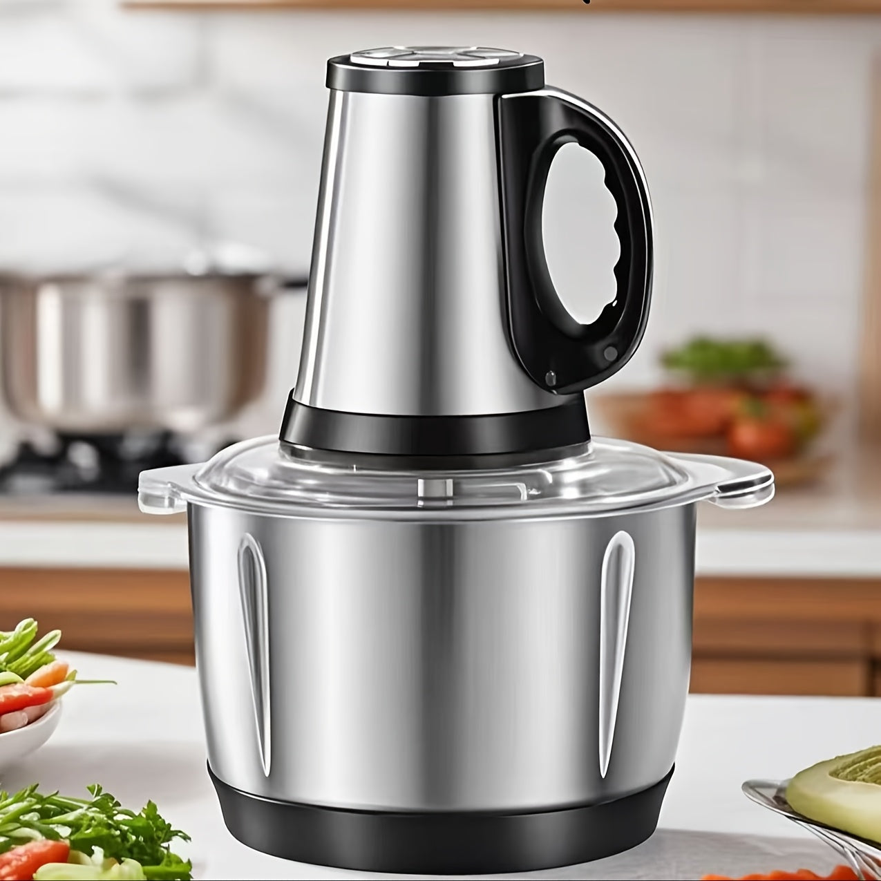 Электрическая кухонная машина с объемом 5 л для нарезки мяса, лука, овощей