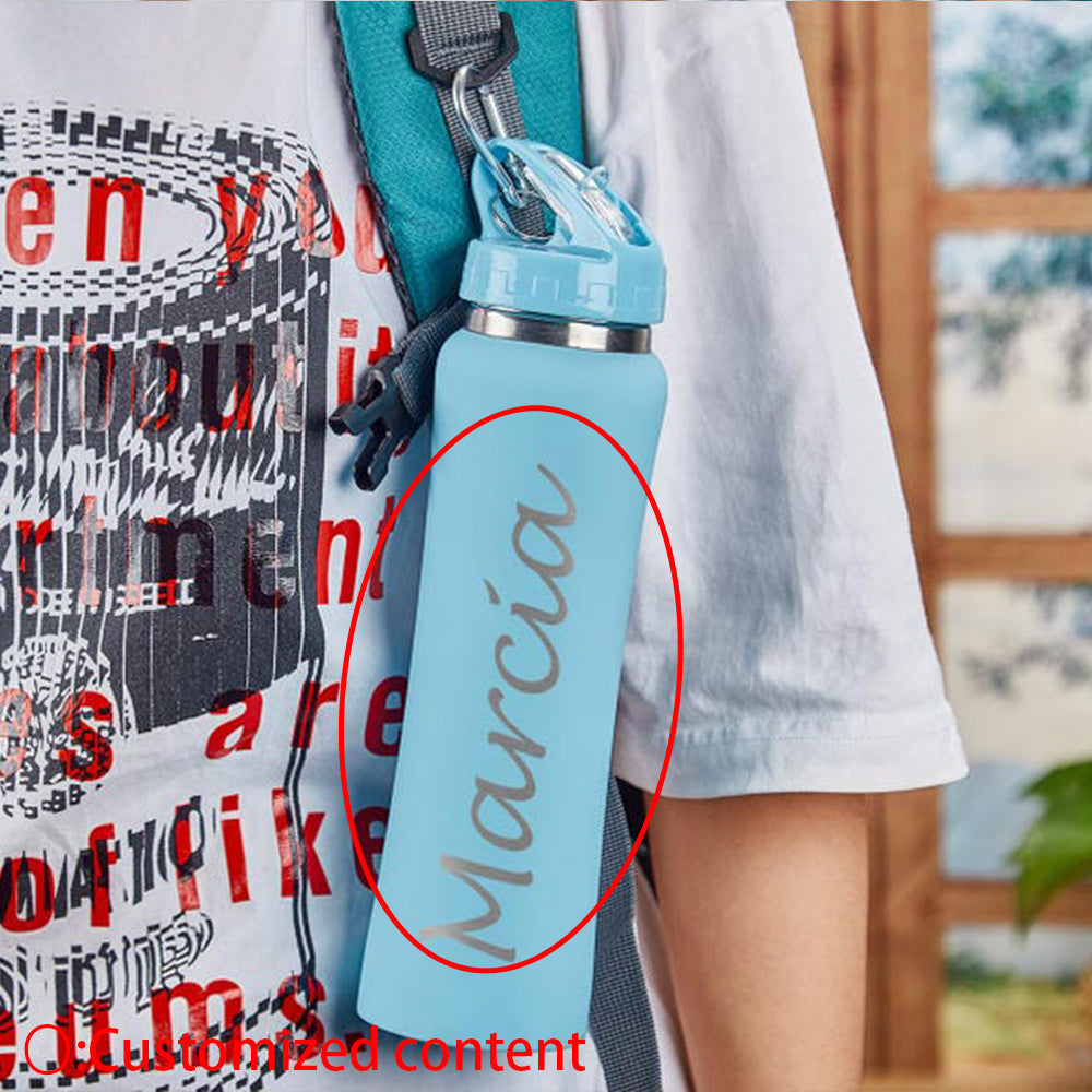 Индивидуальная бутылка для воды из нержавеющей стали, идеальная для тренажерного зала, велоспорта и активного отдыха. Отличный подарок для мужчин, женщин, пап и мам. Прекрасно подходит для Рождества или дней рождения.