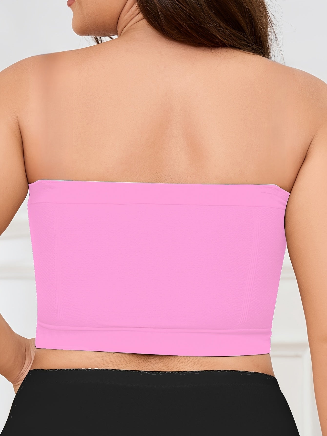 Women's Plus Size Strapless Sports Bra Pack of 6 Breathable Removable Padding