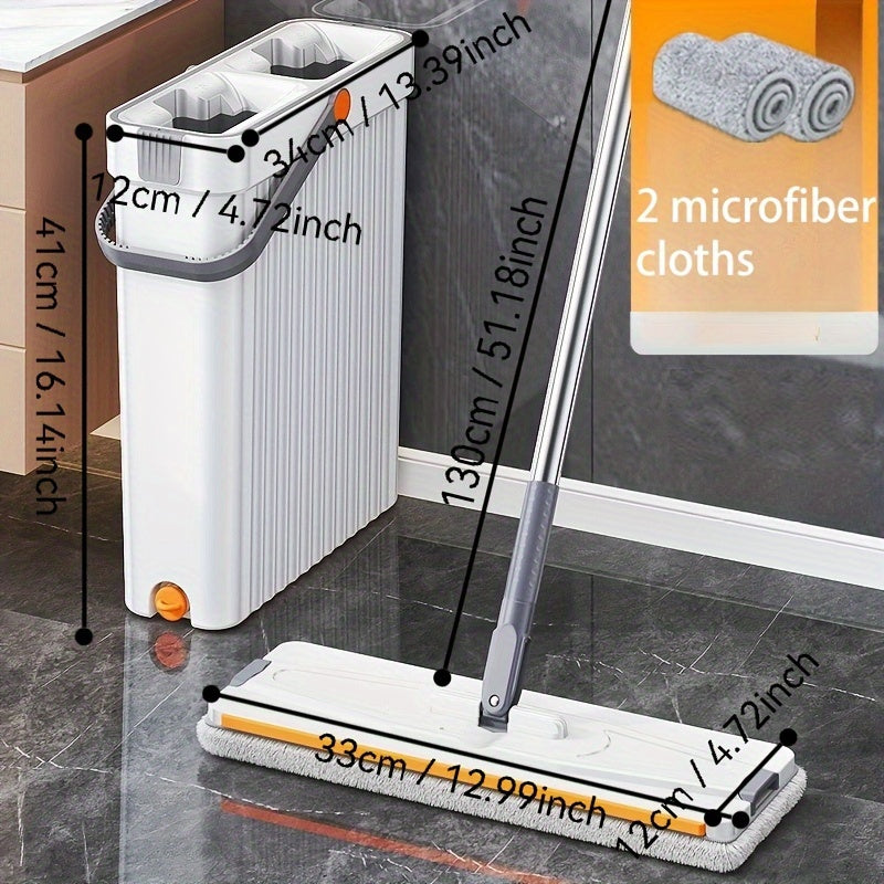 Multi-Surface Mop Cleaner Set with 7x Magnifying Handle and Microfiber Cloths