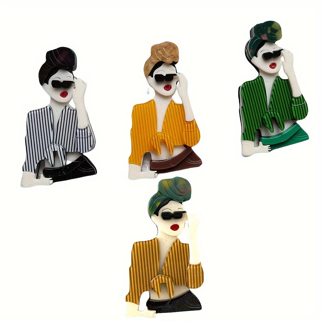Women's Acrylic Brooches Stylish Jewelry Simple Design Elegant Accessory