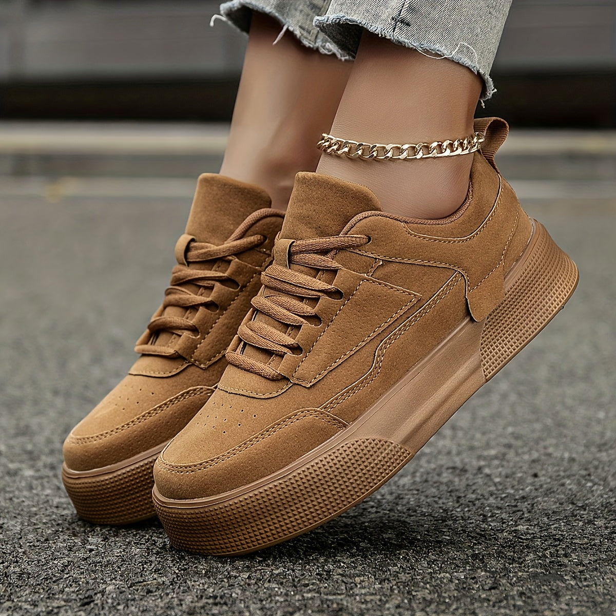 Women's Pink Low-Top Skate Sneakers Casual Outdoor Shoes With EVA Sole