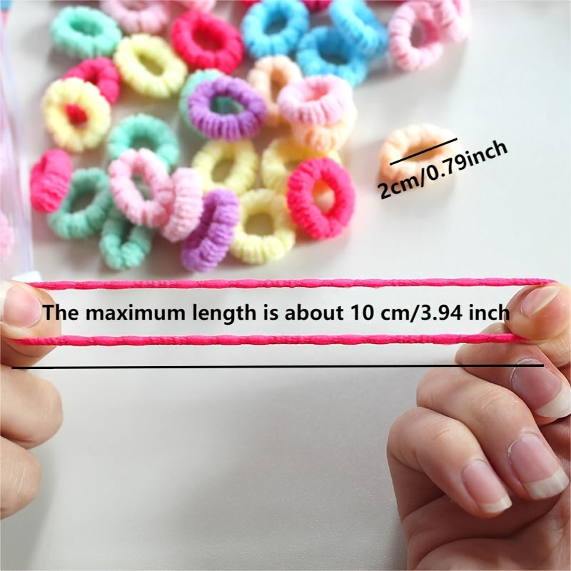 100 rang-barang elastik soch bog'lamlari qizlar uchun kichik soch aksessuarlari soch turmaklash uchun