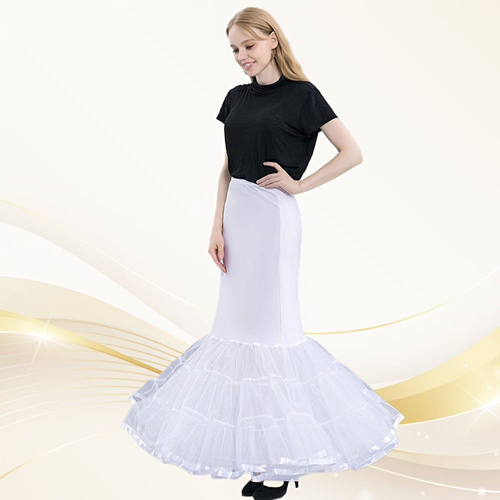 White Tulle Skirt for Women Multi-Layer Mermaid Design for Weddings Proms and Events