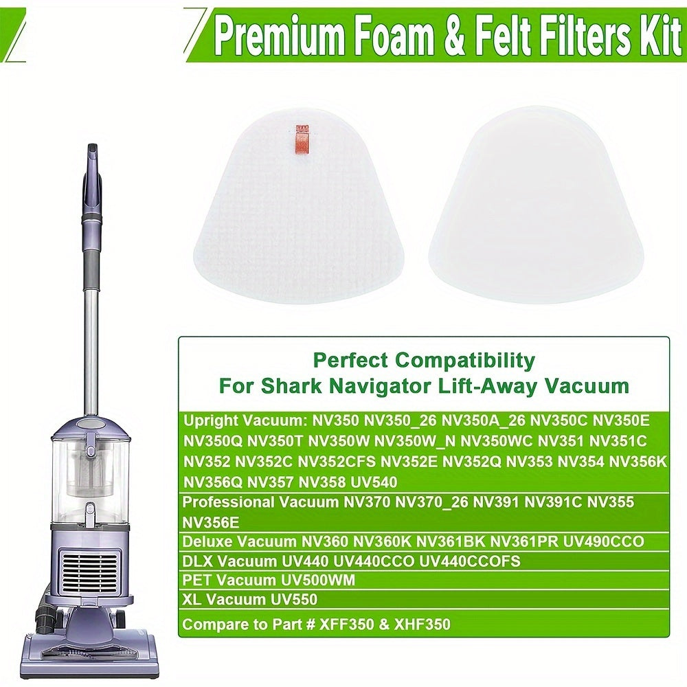 9 ta Shark Navigator & Lift-Away vakuum filtrlari to'plami - ZU503AMZ, NV350 seriyalari va UV modellari uchun mos keladi - yaxshilangan tozalash samaradorligi uchun 4 ta ko'pik va tuynuk filtrlari o'z ichiga oladi