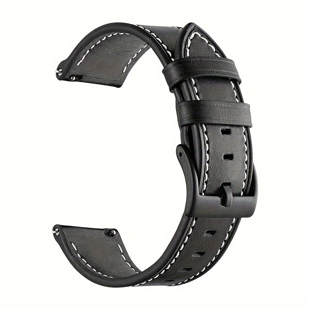 22mm PU Leather Watch Strap Adjustable Replacement for Smart Watches Men Women