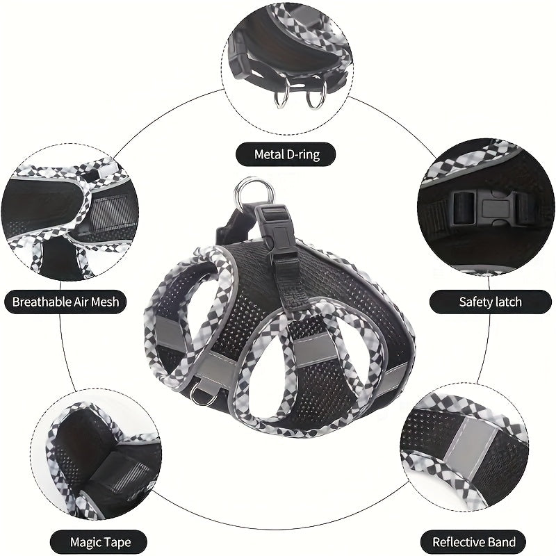 Breathable Pet Harness with Leash No Pull Puppy Walking Set Polyester Adjustable