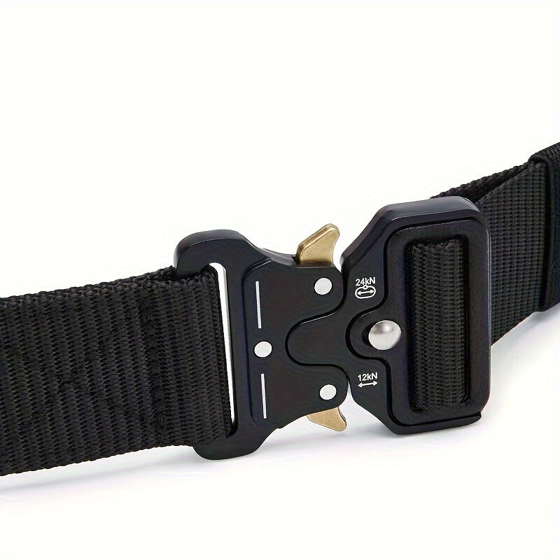 Unisex Camouflage Canvas Nylon Belt with Quick-Release Buckle for Casual and Outdoor Wear