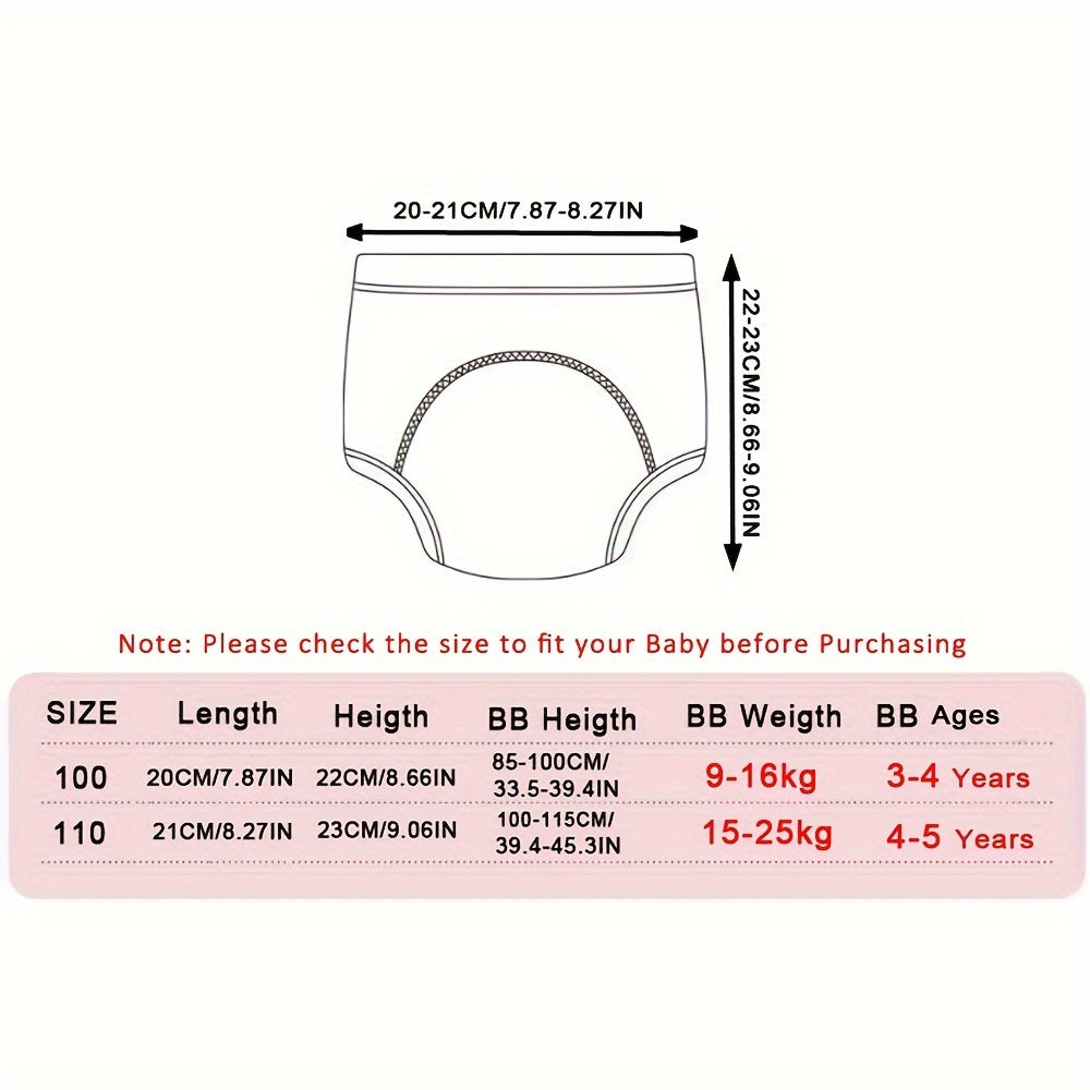 Набор из 3-х милых тренировочных штанишек с узором, многоразовые подгузники для обучения