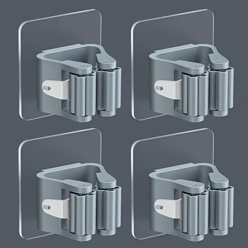 Organizador de mopa de pared con 3 o 4 ganchos antideslizantes impermeables para baño, cocina y jardín