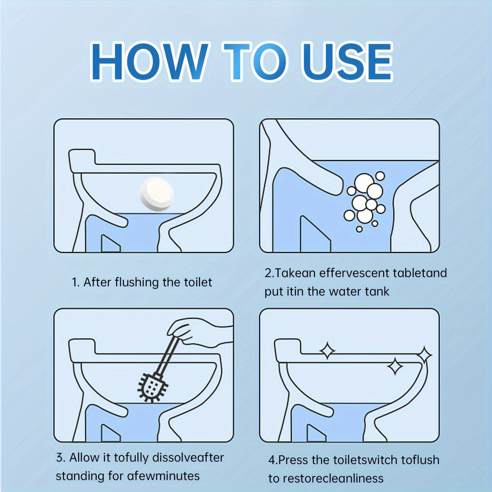 Toilet Cleaning Tablets 12pcs Powerful Decontamination and Deodorization Stain Removal