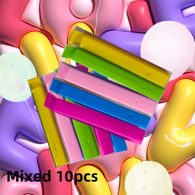 10 dona Universal Qayta ishlatiladigan Plastik Oziq-ovqat Sumka Kliplari - Oziq-ovqatni Namlikdan va Changdan Himoyalangan Mühürlar bilan Yangilab Turing, Zarur Oshxona Saqlash Asboblari