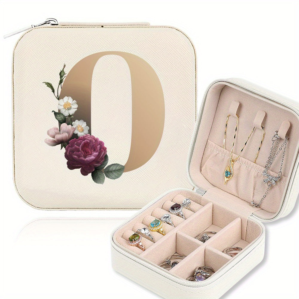 Mini Portable Zipper Jewelry Storage Box for Rings Necklaces and Studs