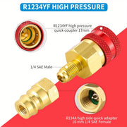 Pair of R134YF Quick Connect Adapters for R1234YF to R134A Car AC Fittings