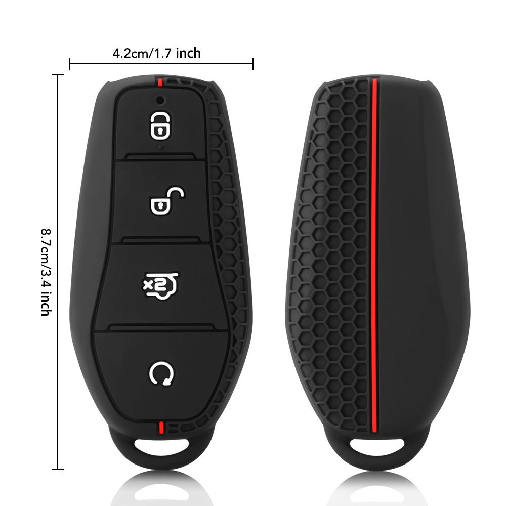 Silicone Key Fob Cover for EV Remote 4-Button Protective Case for Auto
