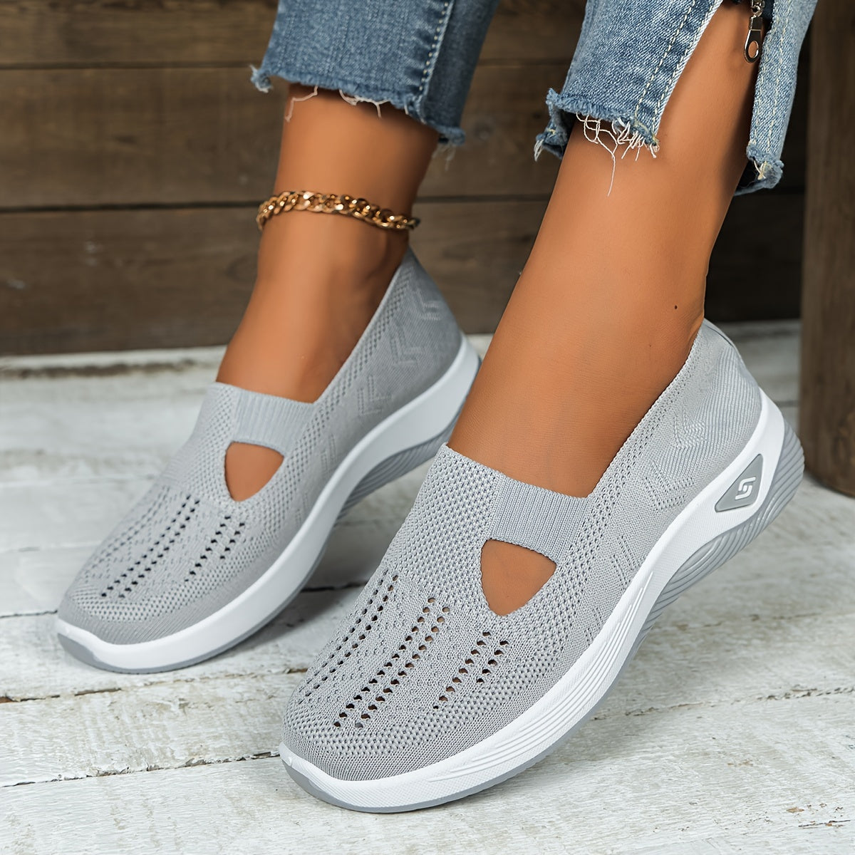 Women's Slip-On Sneakers Breathable Fabric Low Top All-Season Comfort