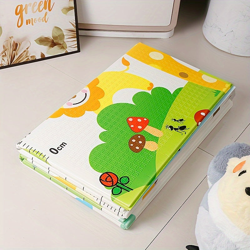 Portable Play Mat with Cartoon Animal Design Foldable and Travel-Friendly Durable XPE Material