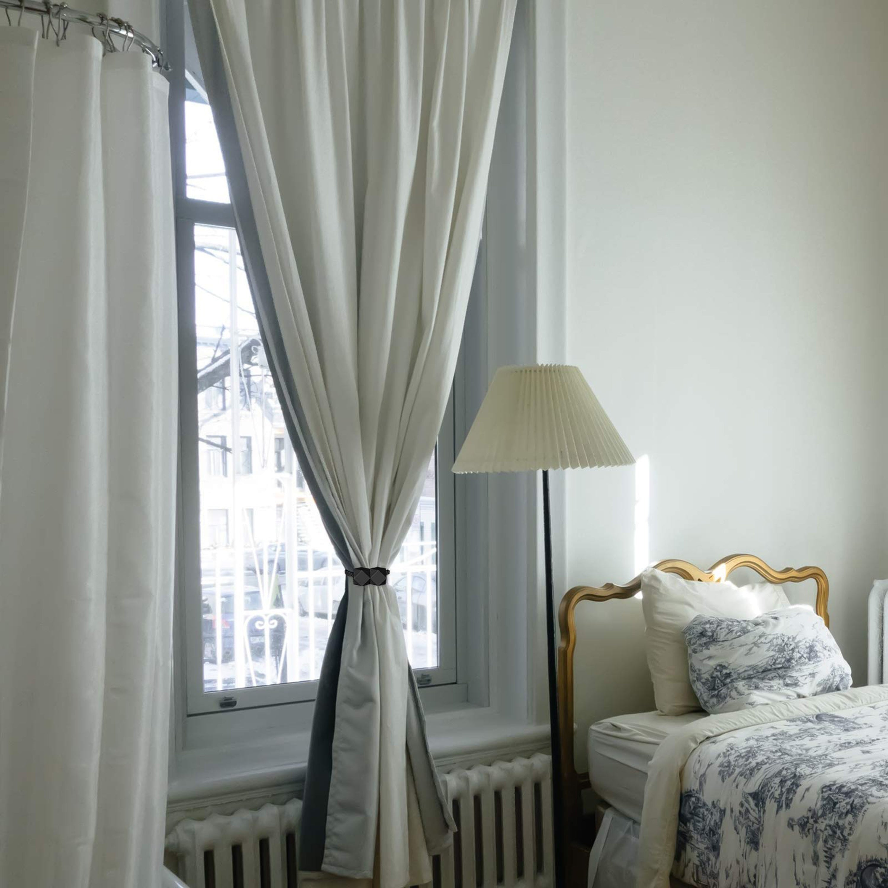 Juego de 4 sujetadores de cortina magnéticos modernos, resistentes y elegantes, decoración para dormitorio y sala de estar