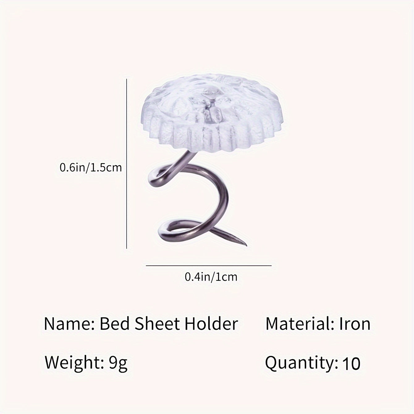 10/20/50 Piece Bed Sheet Fixers Twist Nails for Mattress Corner Holders