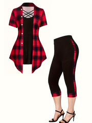 Plus Size Women's Casual 3-Piece Set Polyester Stretch Middle Eastern Style