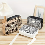 Women's Small Square Shoulder Bag Leopard Print PU Casual Crossbody for Going Out and Office