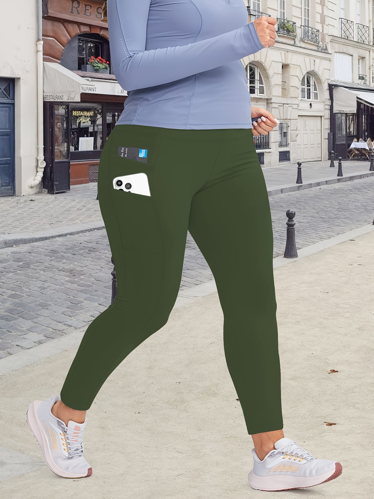 Plus Size High Waist Stretchy Leggings with Pockets for Yoga and Workout