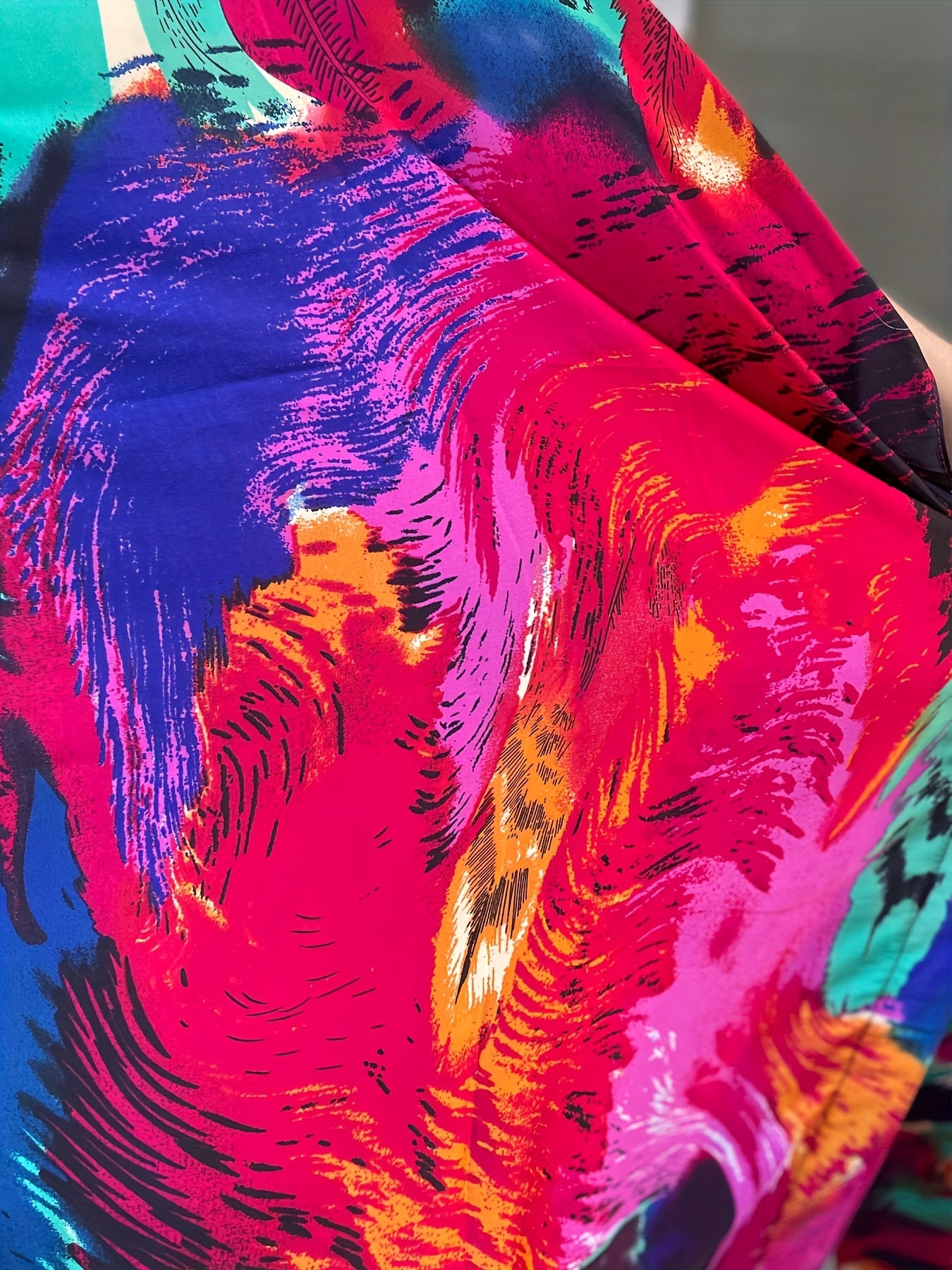 Plus Size Women's Boho Floral Print Maxi Dress Long Sleeve Beach Casual Flowing Fabric