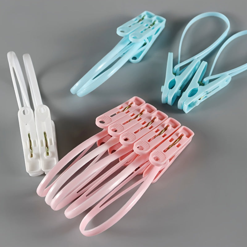Clips de ropa a prueba de viento, clips de plástico para el hogar con cuerda para secar y viajar