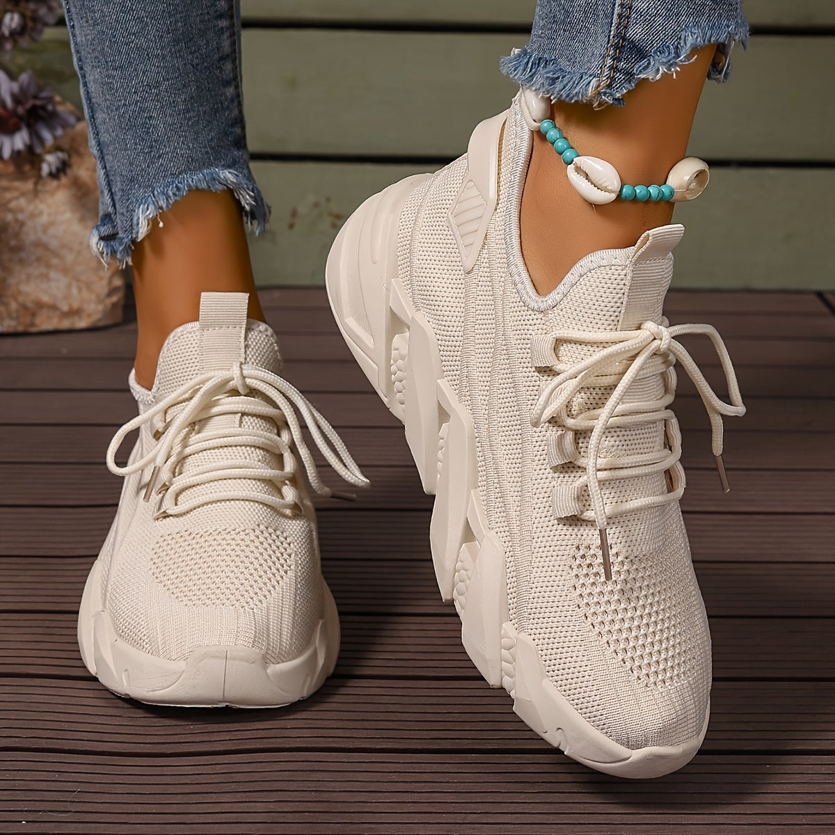 Women's Breathable Mesh Casual Sneakers Low-Top Walking Shoes