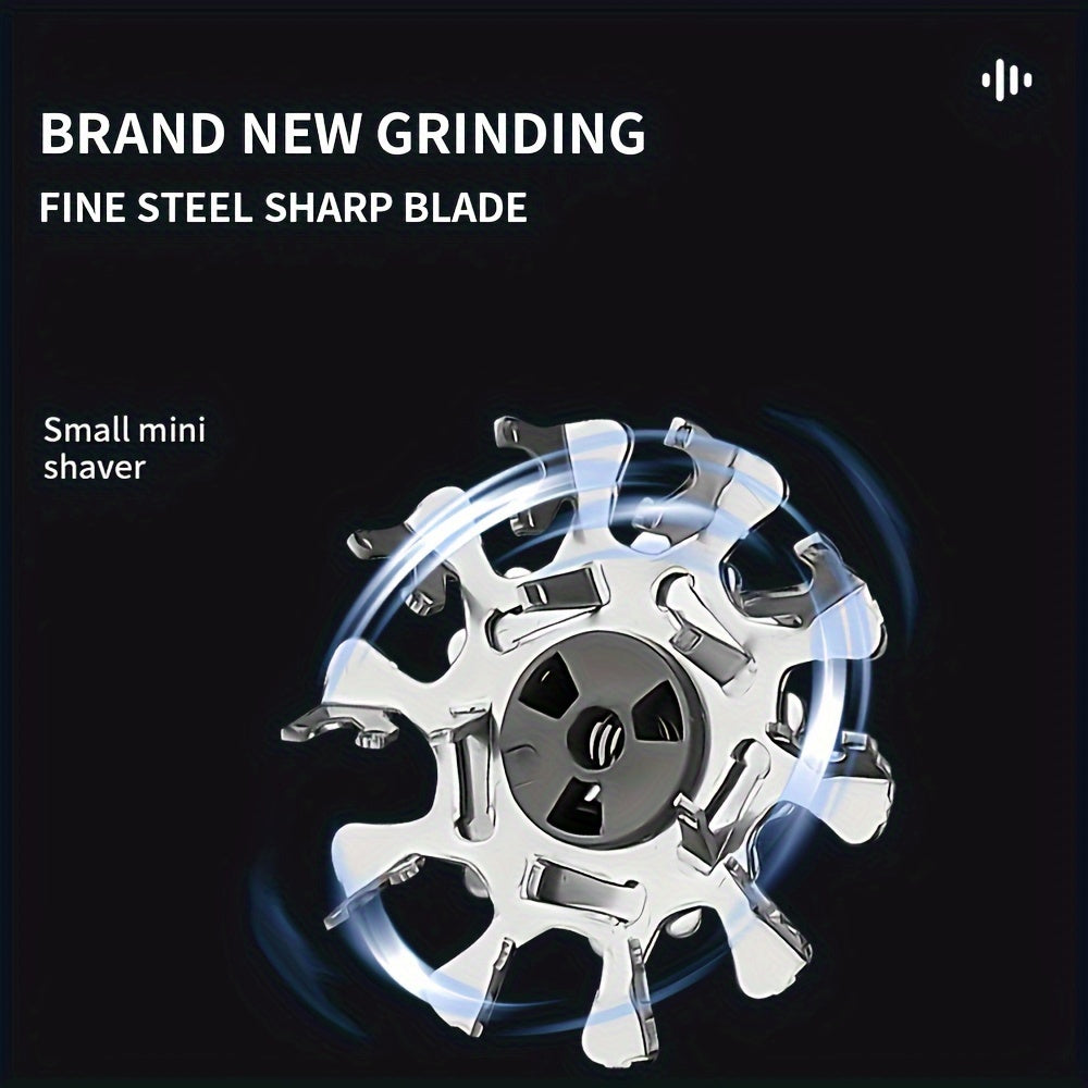 Afeitadora eléctrica recargable USB compacta para hombres, con cuchilla de acero inoxidable, apta para uso húmedo y seco, ideal para viajes