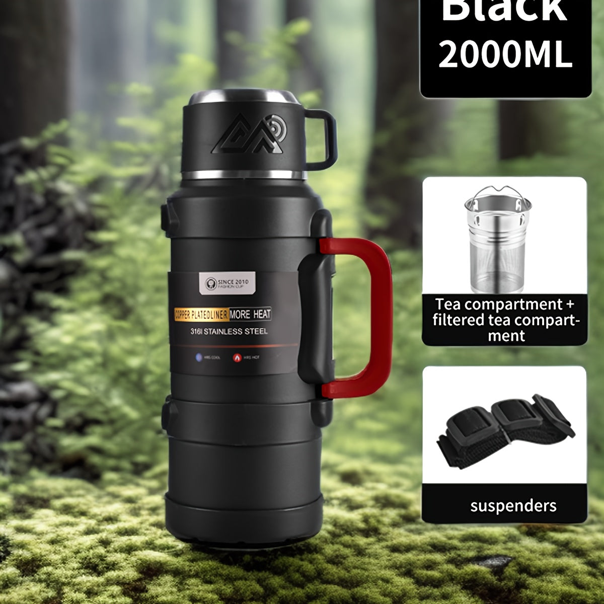 Large Capacity Insulated Stainless Steel Kettle Cooler Coffee Pot for Camping and Travel