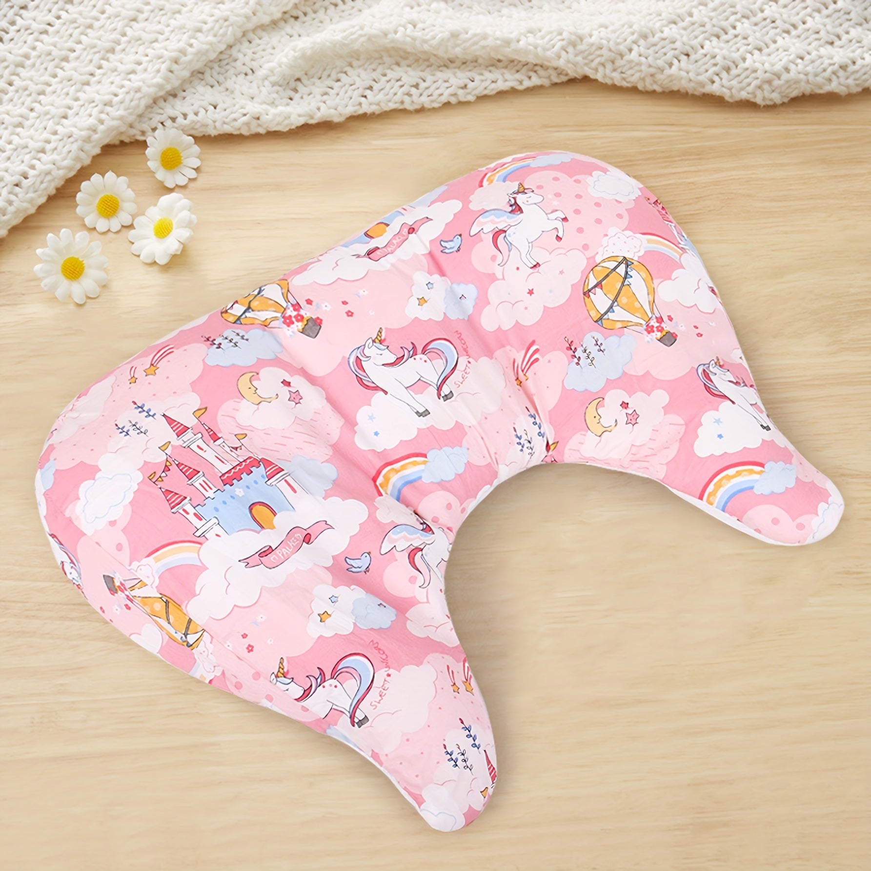 Pregnant Women Maternity Pillow Full-Body Support Removable Cover Pink Blue