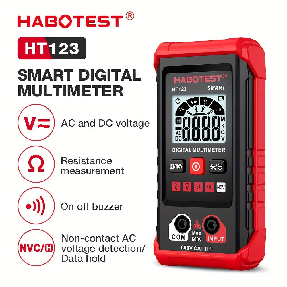 Digital Multimeter with Voltage Resistance Current Continuity Test CAT III 600V