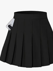 Teen Pleated Polyester Skirt with Pocket for School Sports and Outdoor Activities