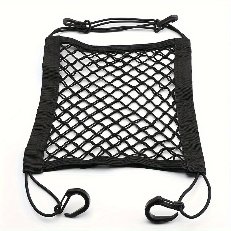 Universal Fit Motorcycle Scooter Cargo Net with Helmet Holder Polyester Mesh