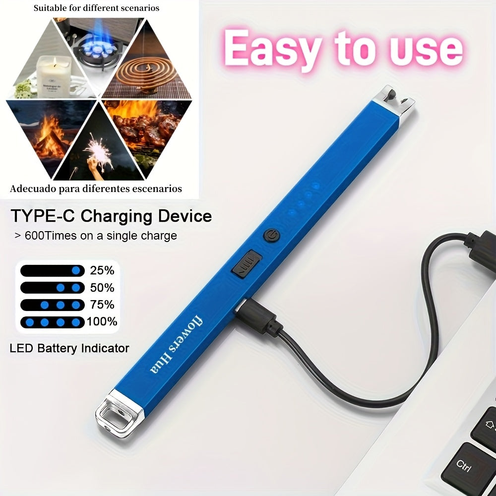 Rechargeable Windproof Electric Lighter for Candles and Gas Stoves