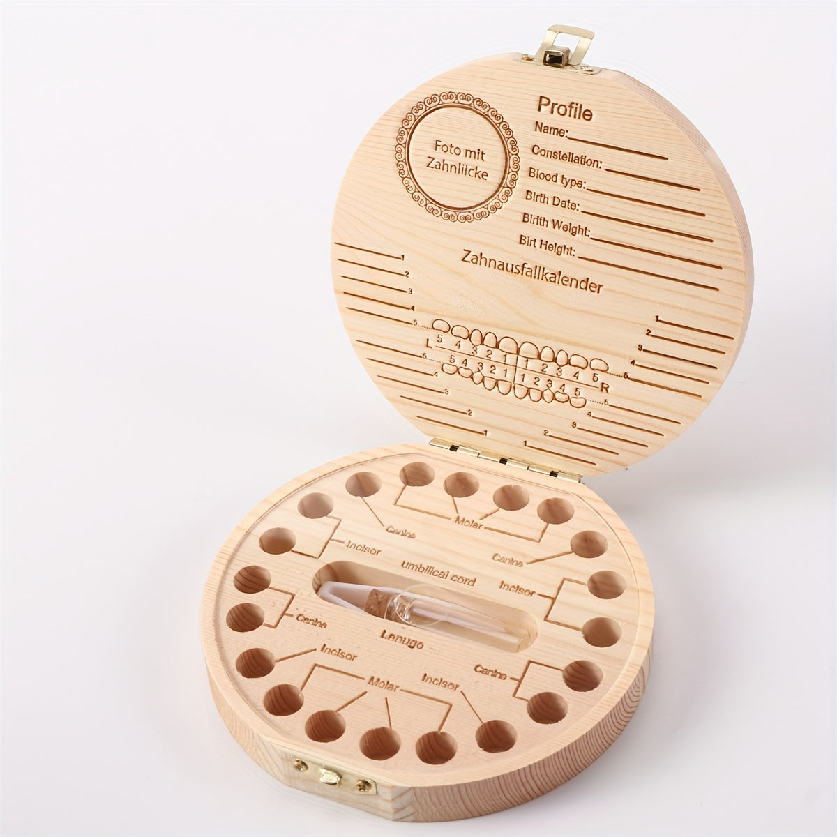 Bolangizning qadrli lahzalarini saqlang: Tishlar va umbilical sim uchun qo'lda yasalgan yog'och saqlash qutisi - Halloween yoki Rojdestvo uchun mukammal sovg'a