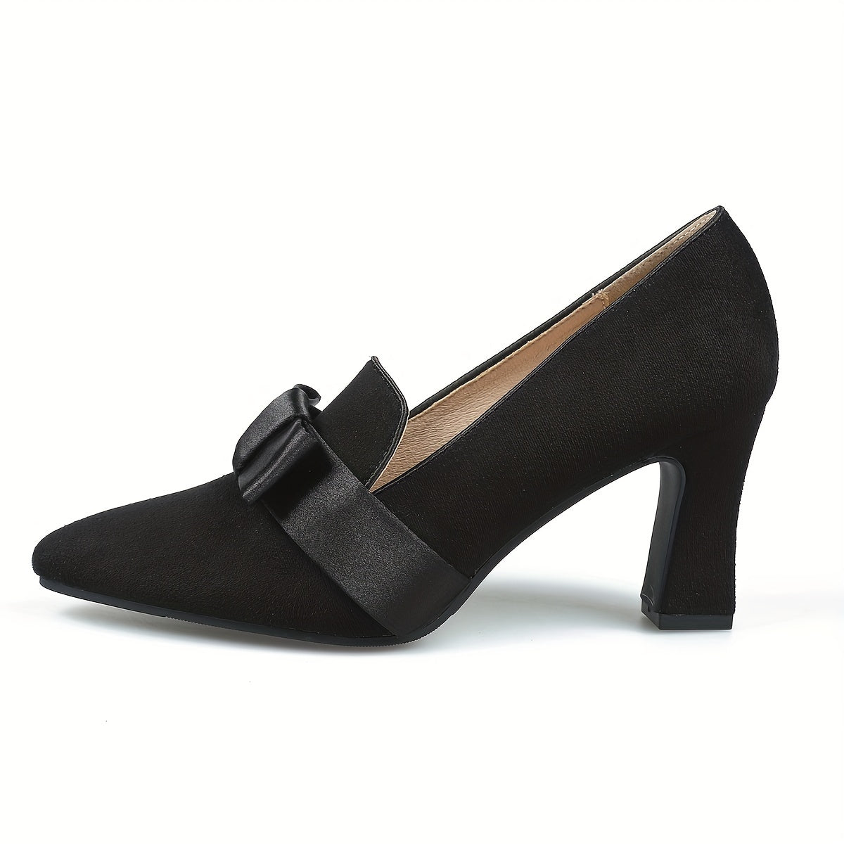 Ayollar uchun bir rangli bowknot slip-on nuqtali oyoq boti konusli tagli poyafzal