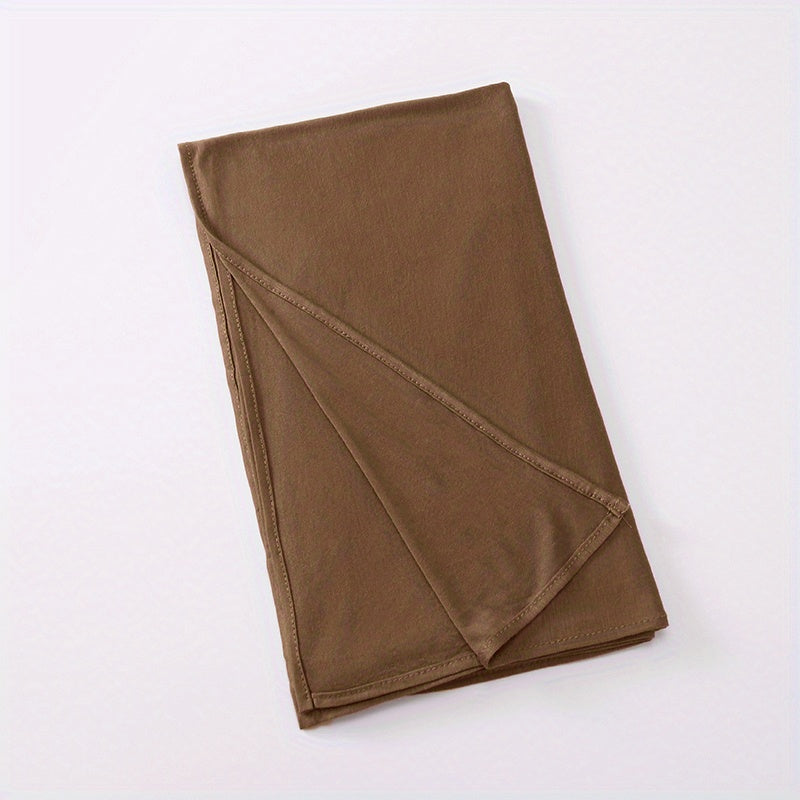 Yogʻonli rangli polyester hijab sharf, nozik va elastik tikilgan bosh sharf, elegant koʻrinish uchun